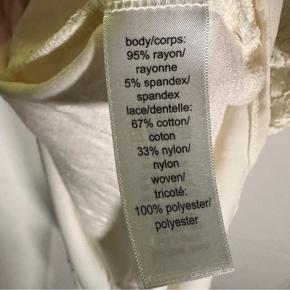Maurices Sleeveless Ivory Lace and Sheer Trim Feminine Tunic Womens Large - Picture 3 of 7